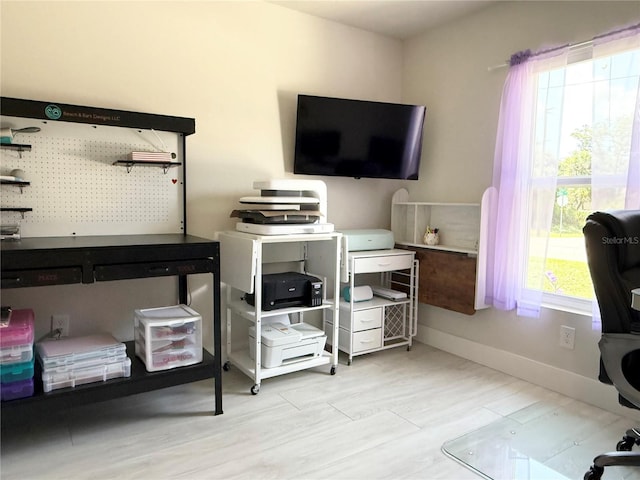17344 York Ave, Port Charlotte, FL 33948 - office area featuring light wood-type flooring and baseboards
