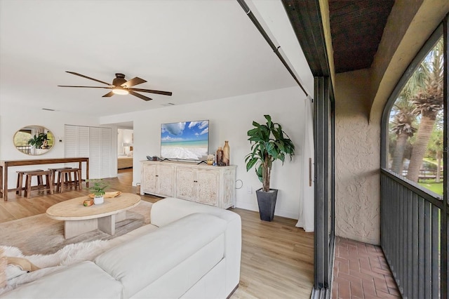 23465 Harborview Rd Unit 1031, Punta Gorda, FL 33980 - living area with ceiling fan and baseboards