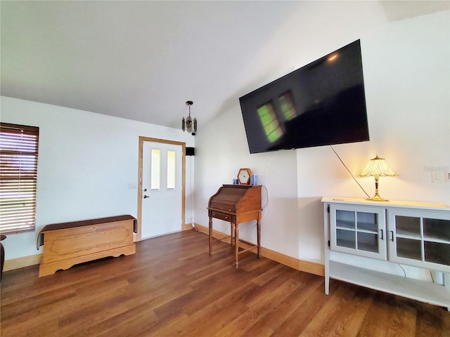 3456 Highlands Rd, Punta Gorda, FL 33983 - foyer entrance featuring wood finished floors, vaulted ceiling, and healthy amount of natural light