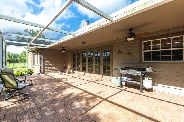 2788 SW County Road 769, Arcadia, FL 34266 - view of patio / terrace with a ceiling fan and glass enclosure