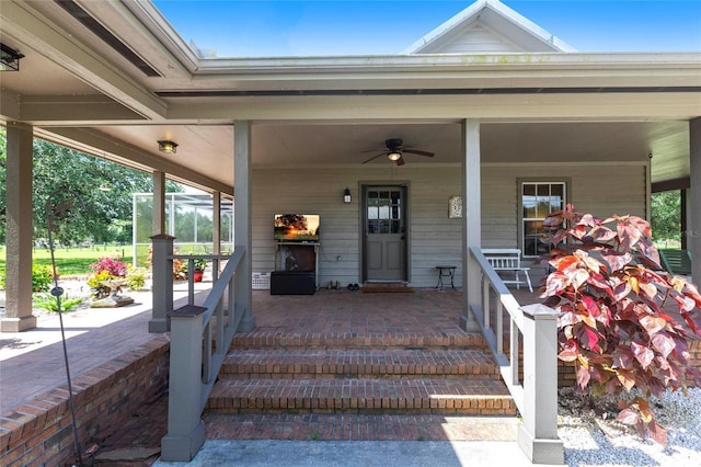 2788 SW County Road 769, Arcadia, FL 34266 - view of exterior entry featuring a porch and ceiling fan