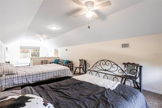 2788 SW County Road 769, Arcadia, FL 34266 - bedroom with vaulted ceiling, carpet floors, ceiling fan, and cooling unit