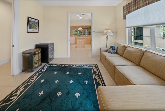 786 Regency Reserve Cir Unit 1404, Naples, FL 34119 - living room with light tile patterned floors and baseboards