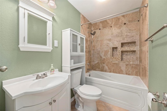 10810 Wheeler Pl, Punta Gorda, FL 33950 - bathroom featuring tub / shower combination, vanity, and tile patterned floors