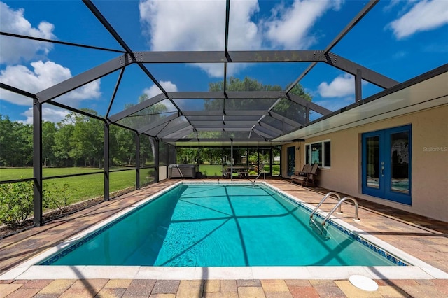10810 Wheeler Pl, Punta Gorda, FL 33950 - outdoor pool featuring a patio and glass enclosure