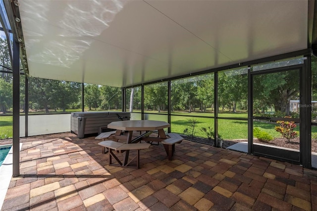 10810 Wheeler Pl, Punta Gorda, FL 33950 - sunroom / solarium with a hot tub