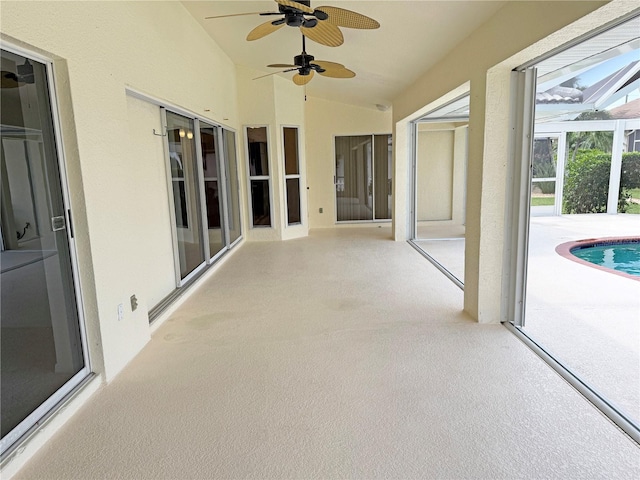 1128 Rum Cay Ct, Punta Gorda, FL 33950 - unfurnished sunroom featuring vaulted ceiling