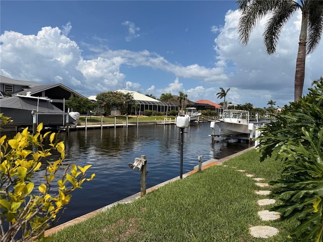 1128 Rum Cay Ct, Punta Gorda, FL 33950 - water view with a dock and boat lift