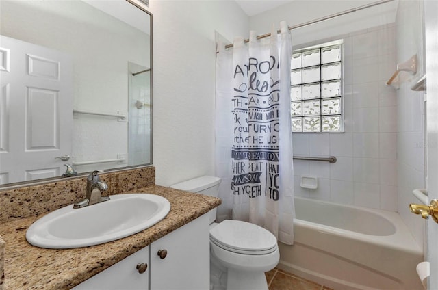 1605 Palace Ct, Punta Gorda, FL 33980 - bathroom featuring vanity, shower / tub combo with curtain, and tile patterned floors