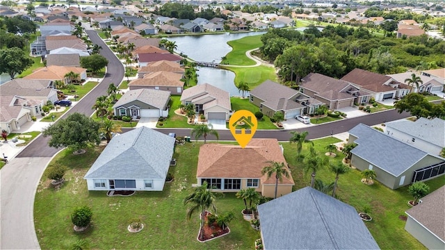 1605 Palace Ct, Punta Gorda, FL 33980 - aerial perspective of suburban area with a large body of water