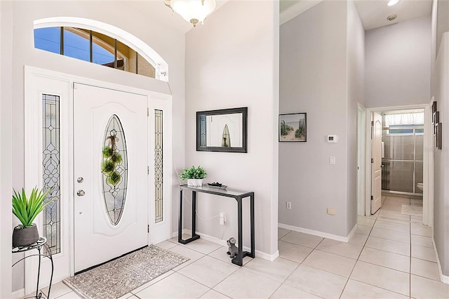 2105 Deborah Dr, Punta Gorda, FL 33950 - foyer with a towering ceiling and light tile patterned floors