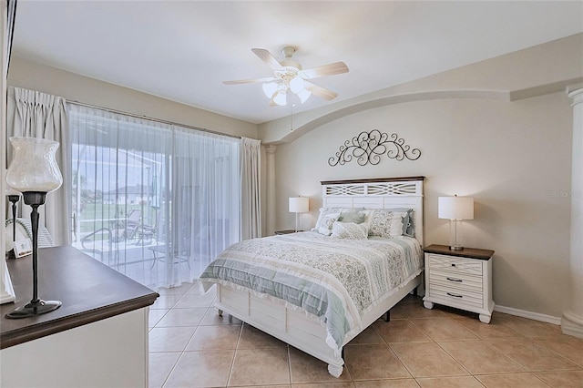 2105 Deborah Dr, Punta Gorda, FL 33950 - bedroom featuring light tile patterned floors and a ceiling fan
