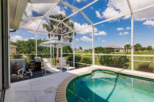 2105 Deborah Dr, Punta Gorda, FL 33950 - swimming pool featuring a lanai and a grill