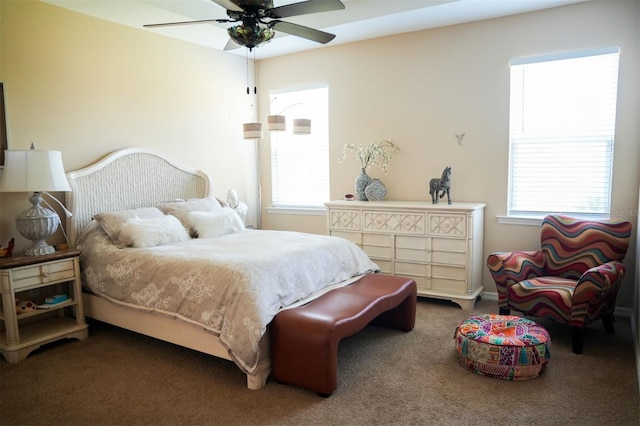 25224 Lahore Ln, Punta Gorda, FL 33983 - bedroom featuring carpet flooring, multiple windows, and ceiling fan