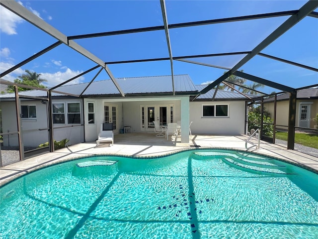 2526 Brazilia Ct, Punta Gorda, FL 33950 - outdoor pool featuring french doors, a patio, and a lanai