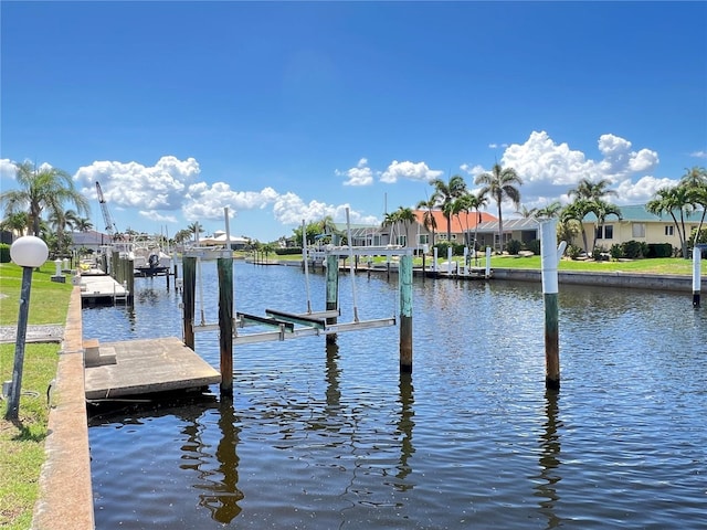 2526 Brazilia Ct, Punta Gorda, FL 33950 - dock area with boat lift and a water view