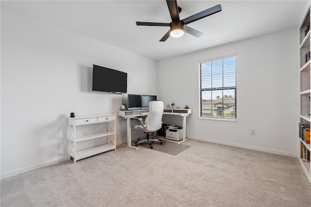 11105 Balfour St E, Venice, FL 34293 - office featuring ceiling fan and carpet flooring