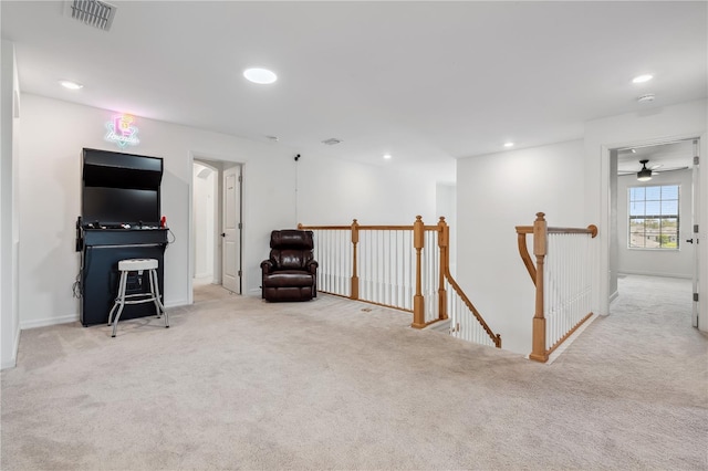 11105 Balfour St E, Venice, FL 34293 - unfurnished room featuring an upstairs landing, carpet flooring, recessed lighting, and a ceiling fan