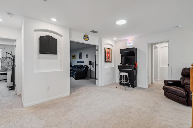 11105 Balfour St E, Venice, FL 34293 - living room with carpet flooring and recessed lighting