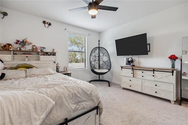 11105 Balfour St E, Venice, FL 34293 - bedroom featuring light carpet and ceiling fan