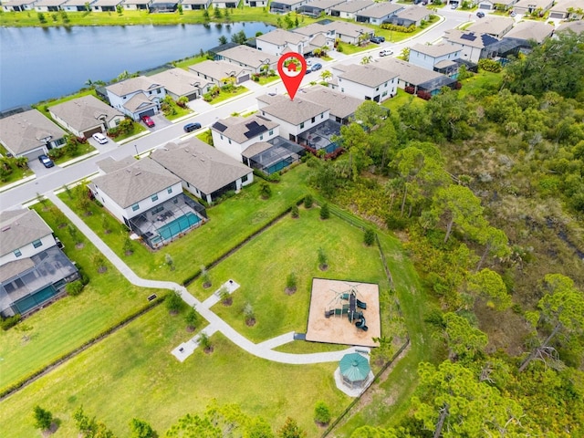 11105 Balfour St E, Venice, FL 34293 - aerial perspective of suburban area with a nearby body of water