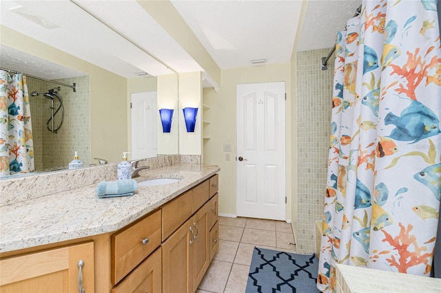4051 Rock Creek Dr, Port Charlotte, FL 33948 - full bathroom featuring tile patterned floors, vanity, and a tile shower