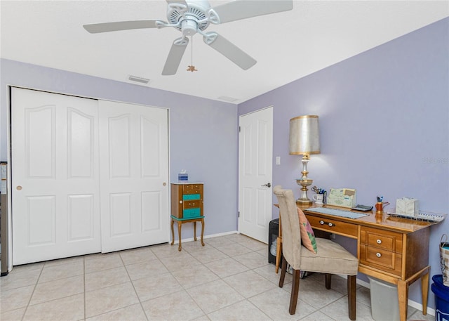 4051 Rock Creek Dr, Port Charlotte, FL 33948 - office space featuring a ceiling fan and light tile patterned flooring
