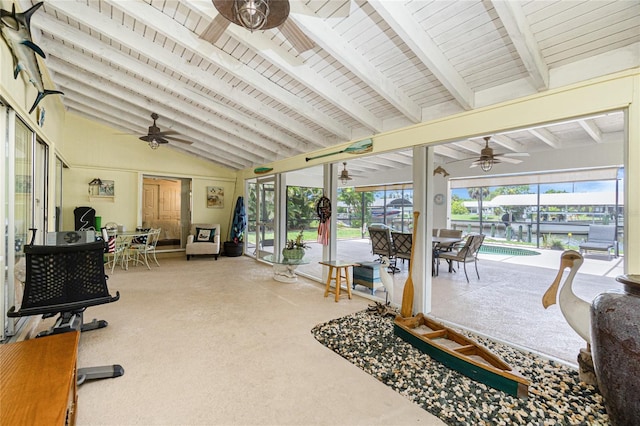 4051 Rock Creek Dr, Port Charlotte, FL 33948 - view of patio featuring ceiling fan, outdoor dining space, and an outdoor pool