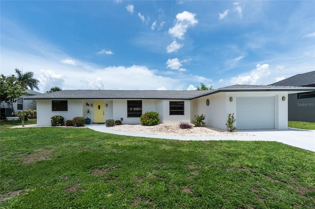 4051 Rock Creek Dr, Port Charlotte, FL 33948 - single story home with concrete driveway, a garage, a front lawn, and stucco siding