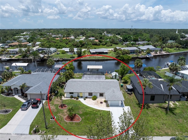 4051 Rock Creek Dr, Port Charlotte, FL 33948 - aerial view of residential area featuring a large body of water