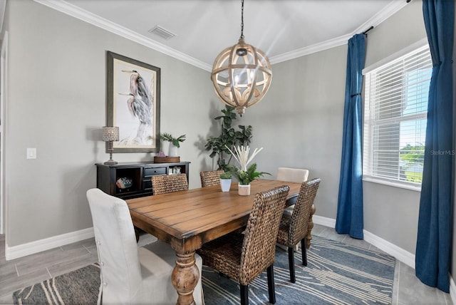 14436 Ponce De Leon Trl, Port Charlotte, FL 33981 - dining space with a chandelier and crown molding