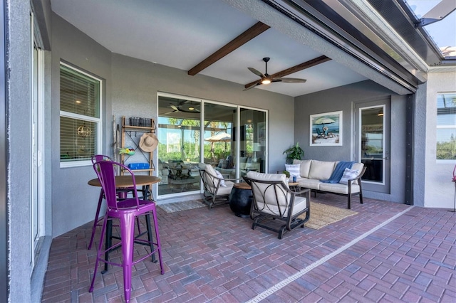 14436 Ponce De Leon Trl, Port Charlotte, FL 33981 - view of patio / terrace featuring an outdoor living space and a ceiling fan