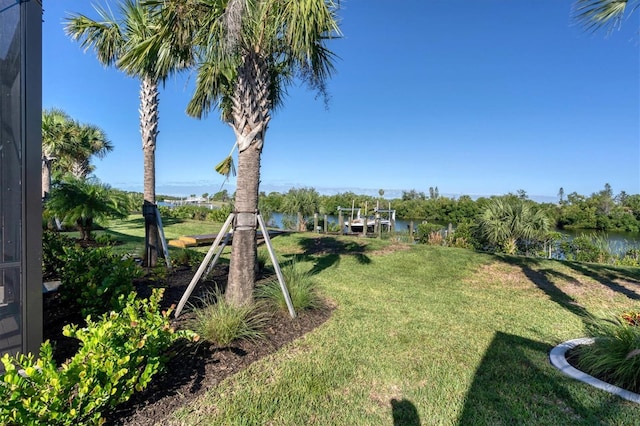14436 Ponce De Leon Trl, Port Charlotte, FL 33981 - view of grassy yard with a water view