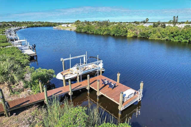 14436 Ponce De Leon Trl, Port Charlotte, FL 33981 - dock area with boat lift and a water view