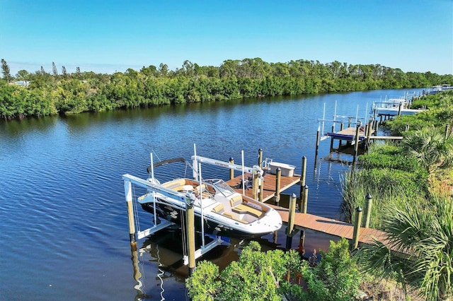 14436 Ponce De Leon Trl, Port Charlotte, FL 33981 - dock area featuring boat lift and a water view