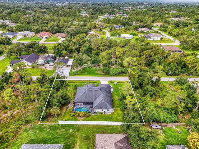 6444 Alhambra Ave, North Port, FL 34291 - aerial view of property and surrounding area with property boundaries highlighted