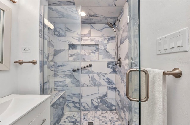 4244 Harbor Blvd, Port Charlotte, FL 33952 - bathroom with vanity and a marble finish shower