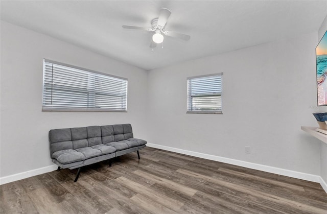 4244 Harbor Blvd, Port Charlotte, FL 33952 - sitting room with wood finished floors and ceiling fan