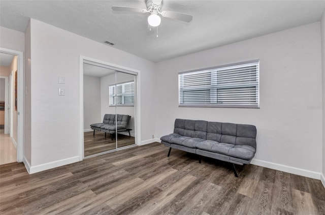 4244 Harbor Blvd, Port Charlotte, FL 33952 - sitting room with wood finished floors and ceiling fan