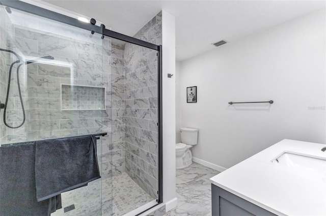 4244 Harbor Blvd, Port Charlotte, FL 33952 - bathroom with marble finish flooring, vanity, and a shower stall