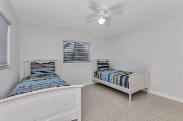 4244 Harbor Blvd, Port Charlotte, FL 33952 - bedroom with speckled floor and a ceiling fan