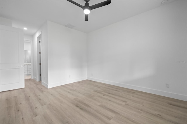 17156 Eugene Ave, Port Charlotte, FL 33954 - spare room with a ceiling fan, light wood-style floors, and recessed lighting