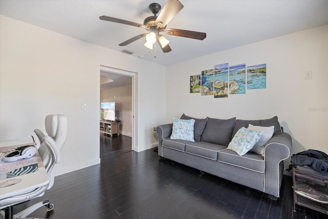 2309 Conway Blvd, Port Charlotte, FL 33952 - living area featuring a ceiling fan and wood finished floors