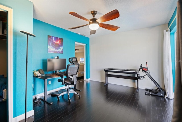 2309 Conway Blvd, Port Charlotte, FL 33952 - office area featuring a ceiling fan and wood finished floors