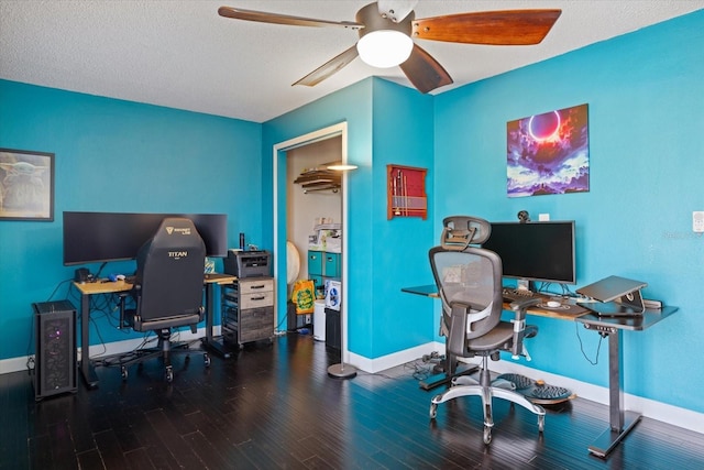 2309 Conway Blvd, Port Charlotte, FL 33952 - office area featuring wood finished floors and ceiling fan