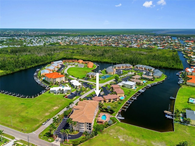 3221 White Ibis Ct Unit D1, Punta Gorda, FL 33950 - aerial perspective of suburban area with a large body of water