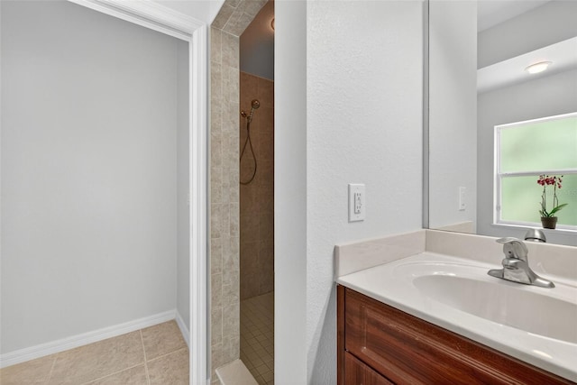 1762 Mincey Ter, North Port, FL 34286 - full bathroom with a tile shower, vanity, and tile patterned floors