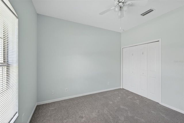1762 Mincey Ter, North Port, FL 34286 - unfurnished bedroom with carpet floors, a closet, and ceiling fan