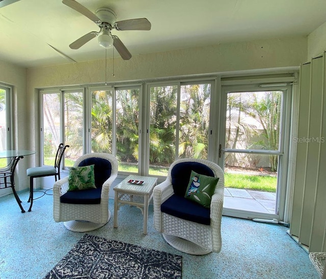24132 Buckingham Way, Punta Gorda, FL 33980 - sunroom / solarium featuring a ceiling fan and healthy amount of natural light