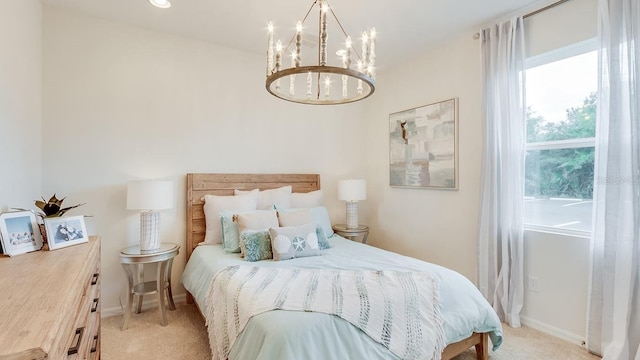 2308 Oberon Ln, Punta Gorda, FL 33983 - carpeted bedroom with a chandelier and baseboards
